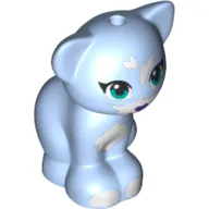 Animal, Cat, Sitting with Dark Turquoise Eyes, Black Nose and White Markings Print