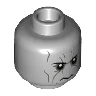 Minifig Head Ebony Maw, Dark Bluish Grey Contour Lines, Closed Mouth, Angry print