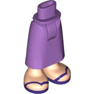 Minidoll Hips and Skirt with Ankles Lavender Apron, Dark Purple Sandals