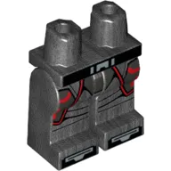 Hips and Pearl Titanium Legs with Black and Red Panels, Belt with Silver Buckle, Silver Toes Print