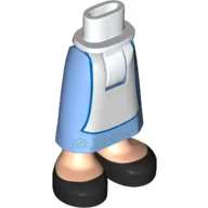 Minidoll Hips and Skirt with Ankles, White Apron, Black Shoes Print