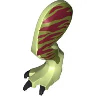 Animal Body Part, Dinosaur, Tyrannosaurus Rex Leg, Left, with Pin Dark Red Markings on Olive Green Print