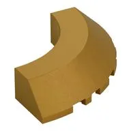 Brick Round Corner 5 x 5 x 1 Slope, Bottom Cut Outs, No Studs, Flat Top