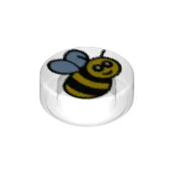 Tile Round 1 x 1 with Bee print