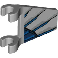 Flag 2 x 2 Trapezoid with Clips with Dark Blue/Blue/Silver Stripes/Wings print