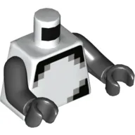 Torso Pixelated Black and Grey Squares print, Black Arms and Hands