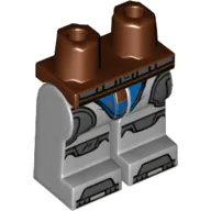 Hips and Light Bluish Gray Legs with Blue Armor Ends, Dark Bluish Gray Panels, Knees, and Toes Print