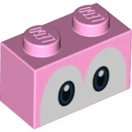 Brick 1 x 2 with Blue Eyes (Yoshi) Print