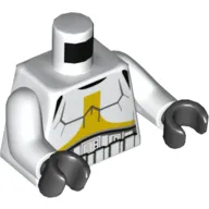 Torso Armor, Stormtrooper with Bright Light Orange Markings Print, White Arms, Black Hands