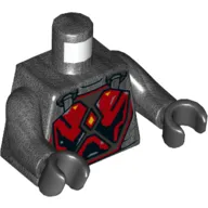 Torso Armor, Dark Red Chestplate print (Gar Saxon), Pearl Titanium Arms, Black Hands