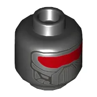 Minifig Head Dark Trooper, Red Visor, Breathing Mask Print