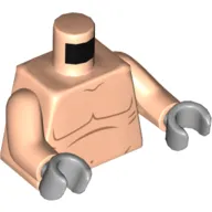 Torso Bare Chest print, Light Nougat Arms, Light Bluish Grey Hands