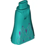 Minidoll Hips and Full Length Skirt with Silver/Magenta Diamonds print