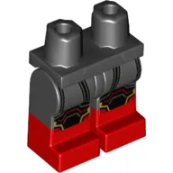 Hips with Black Legs and Red Boots Pattern with Black Straps, Kneepads print