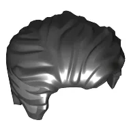 Hair Swept Left Tousled with Light Bluish gray Streak at Temple