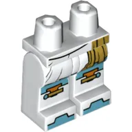 Hips and White Legs with Skirt Hem, Gold Sash, Medium Azure Armor Panels and Toes Print