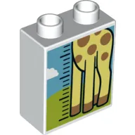 Duplo Brick 1 x 2 x 2 with Bottom Tube with Giraffe Body Height Chart Print