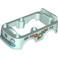 Duplo Car Body, Camper / Bus 6 x 10 x 2 with Flowers, Headlights, Fender Print