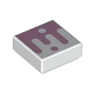 Tile 1 x 1 with Bright Pink Shape/Drops print