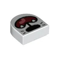 Tile Round 1 x 1 Half Circle with Animal Snout, Open Mouth, Tongue, Fangs print