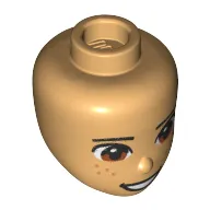 Minidoll Head Brown Eyes, Freckles print