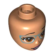 Minidoll Head Brown Eyes, Dark Turquoise Glasses print