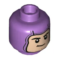 Minifig Head Buzz Lightyear, Balaclava with Light Nougat Face, Smirk print