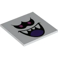 Tile 6 x 6 with Bottom Tubes with Black/Lavender Eyes, Black Mouth, Dark Purple Tongue, White Fangs print