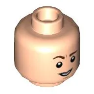 Minifig Head Percy Weasley / Samwise Gamgee, Raised Eyebrow with Slight Smile / Worried Print