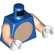 Torso Light Nougat Stomach Print, Light Nougat Arms, White Hands