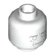 Minifig Head Beethoven, Light Bluish Gray Details, Awake / Sleeping