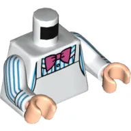Torso Apron, Bright Pink Bow Tie, Dark Azure Striped Shirt print, White Arms, Light Nougat Hands