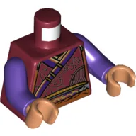 Torso Robes, Dark Purple Trim, Ornate Belt Print, Dark Purple Arms, Nougat Hands