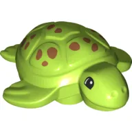 Duplo Animal Turtle, No Top Stud, Dark Orange Spots Print