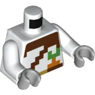 Torso Pixelated Reddish Brown Straps, Orange and Green Carrot print, White Arms, Light Bluish Gray Hands