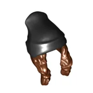 Hair and Hat, Two Braids and Beanie, Black Pattern