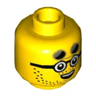 Minifig Head Lone Wolf Biker, Beard Stubble, Open Mouth and Sunglasses / Closed Mouth and Sunglasses Print