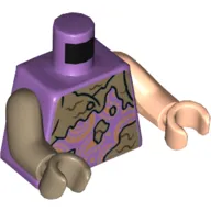 Torso, Odd Arms and Hands, Tank Top with Paisley Decorations, One Button, Mud Print, Left Dark Tan Arm and Hand, Right Light Nougat Arm and Hand