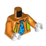 Torso Shirt, Lime Vest, Medium Azure Tie with Blue Spots print, Orange Arms, White Hands