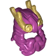 Hair and Crown, Long Curly with Beard, Golden Crown print