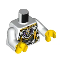 Torso, Light Bluish Grey Wolf, Yellow Decorations print, White Arms, Yellow Hands