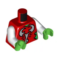 Torso Light Bluish Grey Scorpion Symbol, Bright Green Tears print, White Arms, Bright Green Hands