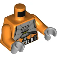 Torso Space Suit, Utility Belt, Light Bluish Grey Chest Plate print, Orange Arms, Light Bluish Gray Hands