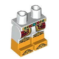 Hips with White Legs and Bright Light Orange Boots Pattern with Gold Belt, Toes, Knees, Dark Red Lapels print