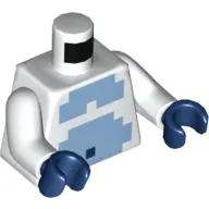 Torso Pixelated Medium Blue Fur print, White Arms, Dark Blue Hands