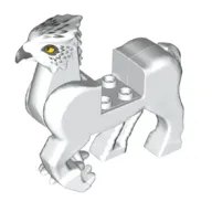 Creature, Buckbeak with Dark Bluish Grey Beak, Bright Light Orange Eyes, Dark Bluish Grey/Light Bluish Grey Feathers print