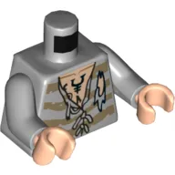 Torso, Torn Prison Shirt, Tattoos print, Light Bluish Gray Arms, Light Nougat Hands