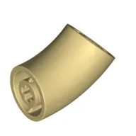 Brick Round 2 x 2 D. Tube with 45° Elbow and Axle Holes (Crossholes) at Each End [SHORT]