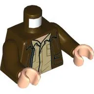 Torso Jacket, Open over Tan Shirt print, Dark Brown Arms, Light Nougat Hands