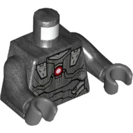 Torso Armor, Dark Red Circle print, Pearl Titanium Arms, Dark Bluish Gray Hands